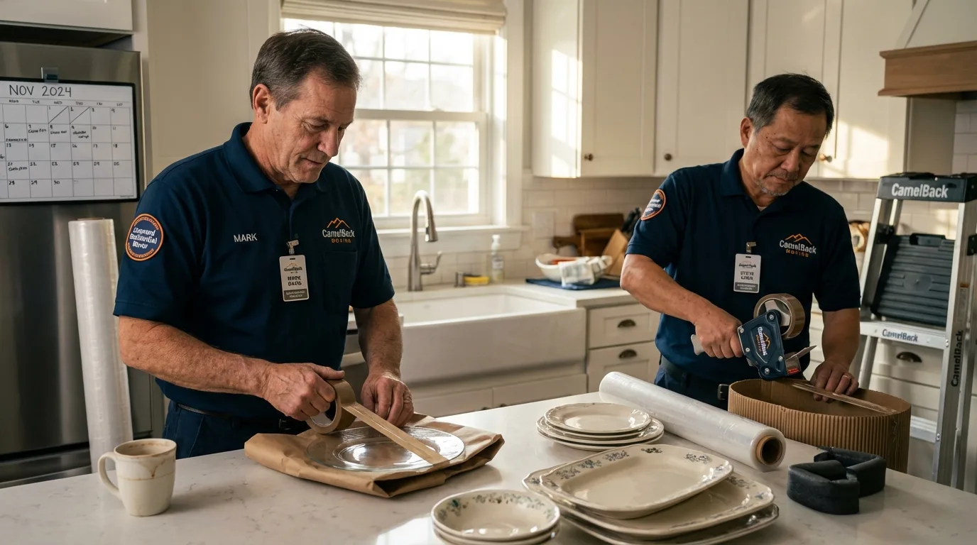 Professional crew packing kitchen dishware in Headland, AL